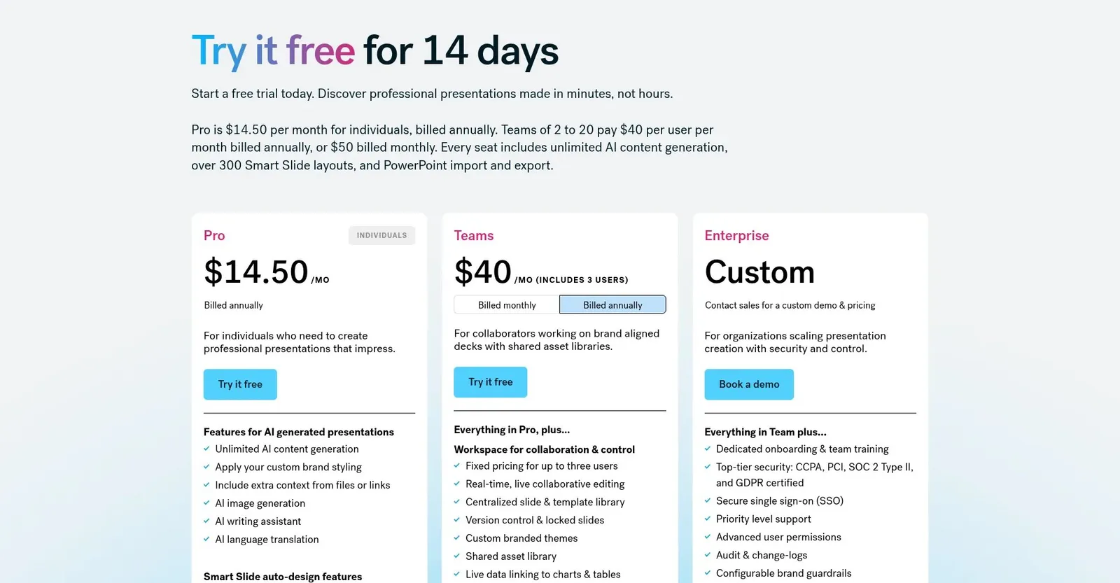 Deal 2: 14-day free trial of Beautiful.ai Pro or Team (proof screenshot)
